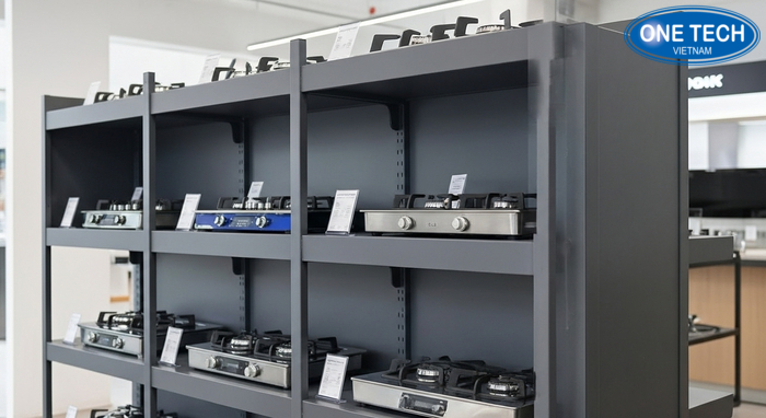 Bảng giá kệ trưng bày bếp gas Bảng giá tham khảo các loại kệ trưng bày bếp gas theo chất liệu và số tầng