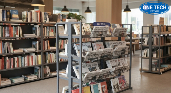 Bảng giá tham khảo kệ trưng bày sách báo theo chất liệu và kiểu dáng