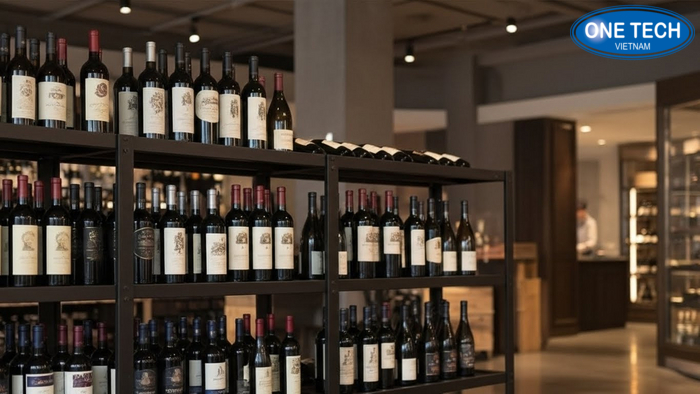 So sanh chat lieu ke trung bay ruou Bang so sanh go kim loai va kinh theo tai trong do ben ve sinh