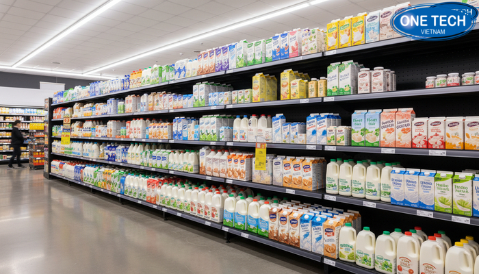 So sánh chi phí kệ trưng bày sữa Biểu đồ so sánh chi phí đầu tư kệ sữa theo cấu hình và chất liệu