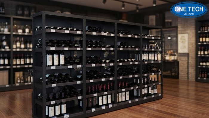 Ke dung chia o trung bay ruou Ke dung chia o giup trung bay ruou theo nhom de quan ly