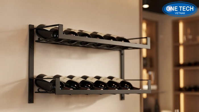 Ke treo tuong 1 hang trung bay ruou Ke treo tuong 1 hang de trung bay ruou gon gon