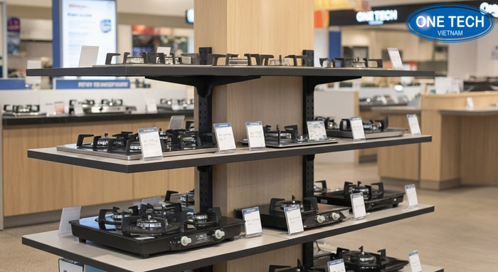 Kệ trưng bày bếp gas đa tầng Mẫu kệ trưng bày bếp gas đa tầng tối ưu không gian cửa hàng