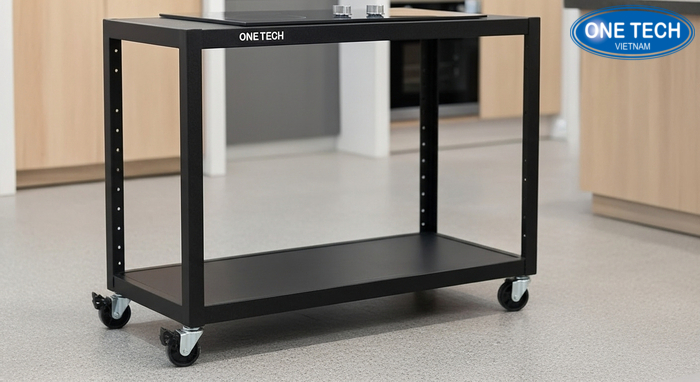 Kệ trưng bày bếp từ di động có bánh xe khóa, dễ đổi vị trí trong cửa hàng