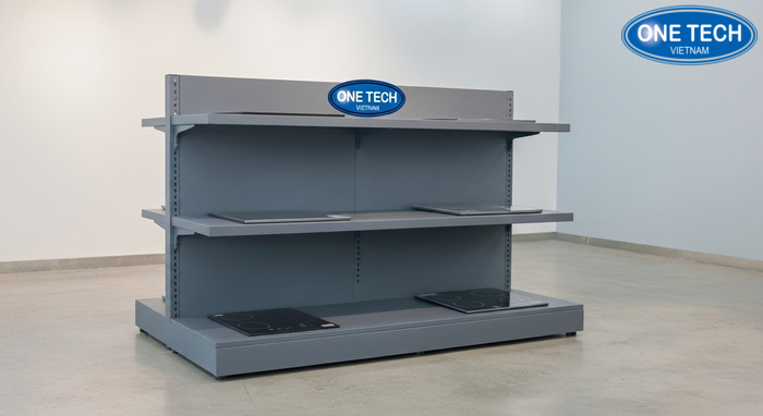 Mẫu kệ trưng bày bếp từ đơn giản, tối ưu chi phí cho cửa hàng nhỏ