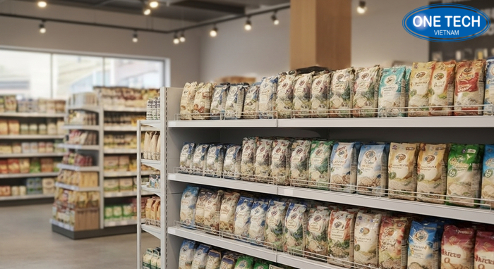 Trước và sau khi lắp kệ trưng bày gạo tại Đà Nẵng So sánh trước và sau khi dùng kệ trưng bày gạo trong cửa hàng nhỏ