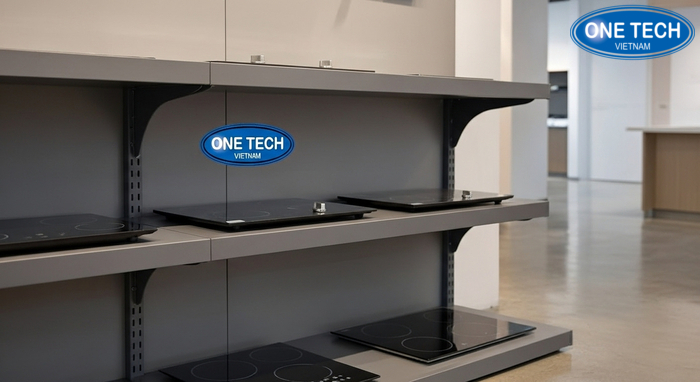 Mẫu kệ bếp từ thi công theo layout, tối ưu không gian trưng bày