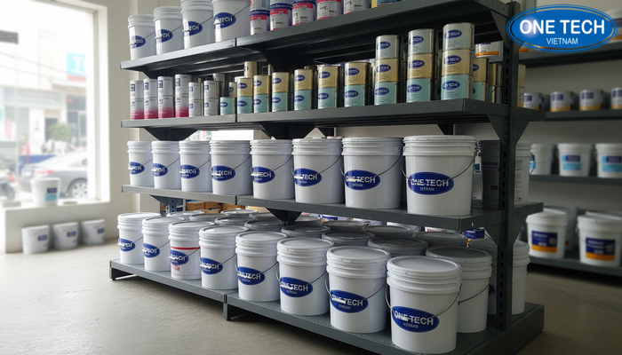 Mẫu kệ trưng bày sơn nước cho cửa hàng nhỏ, bố trí gọn và dễ quan sát