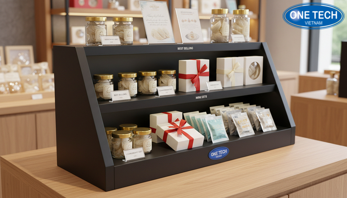 Kệ để bàn yến sào Kệ để bàn trưng bày yến sào tiện lợi cho sản phẩm bán chạy và quà tặng kèm