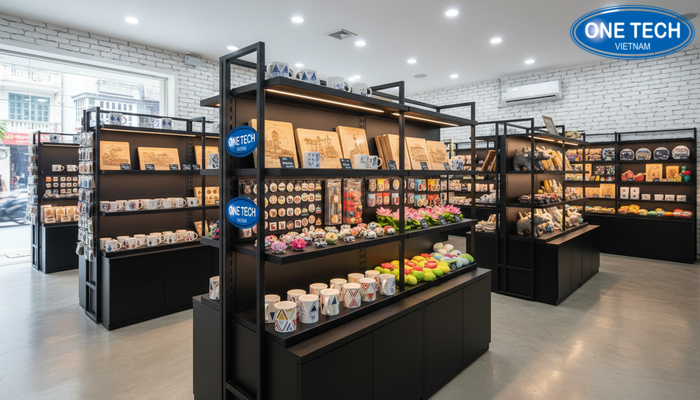 Kệ modul đa năng cho cửa hàng lưu niệm dễ thay đổi bố cục