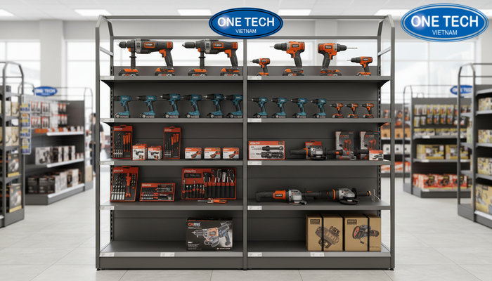 Xu hướng kệ trưng bày máy khoan tối giản Mẫu kệ trưng bày máy khoan thiết kế tối giản đa năng