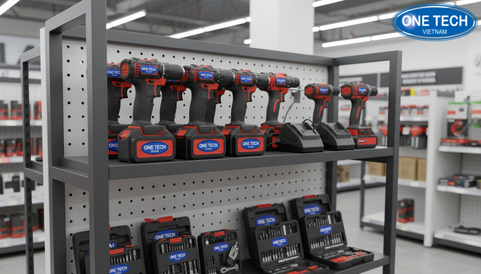 Kệ treo tường máy khoan pin Kệ treo tường trưng bày máy khoan pin và phụ kiện