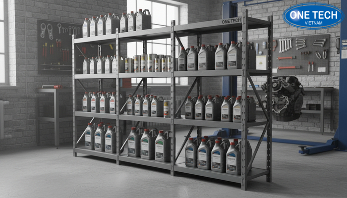 Ke V lo dieu chinh chieu cao tang de trung bay chai can dau nhot