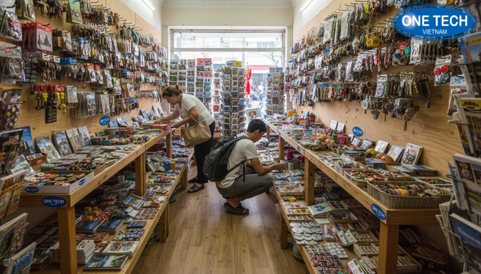 Không gian trưng bày đồ lưu niệm trước khi lắp kệ tối ưu