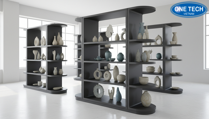 Không gian trưng bày mẫu kệ tại OneTech Kệ siêu thị Đà Nẵng