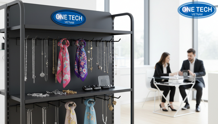 Bảng giá kệ móc treo phụ kiện OneTech Minh họa bảng giá kệ móc treo phụ kiện tại Đà Nẵng