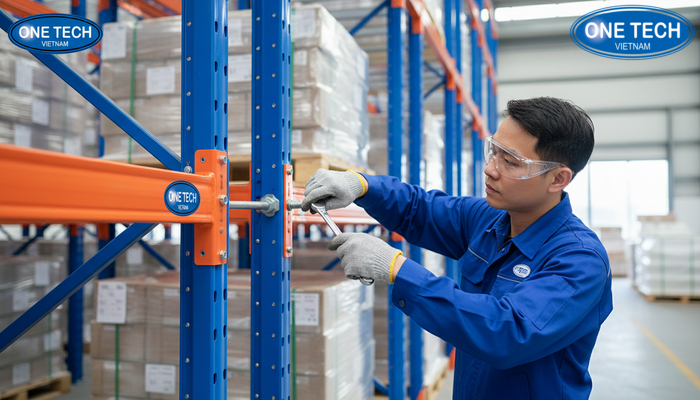 Kỹ thuật kiểm tra bulong và kết cấu khi bảo trì kệ pallet