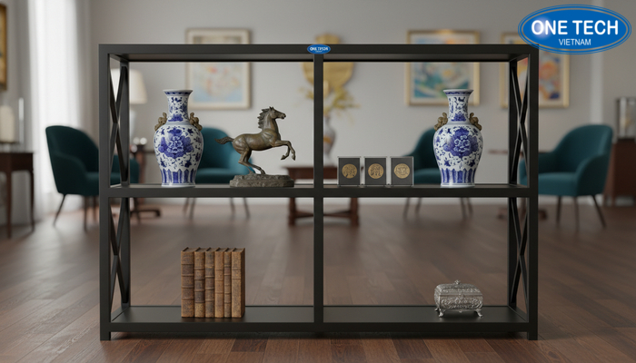 Mẫu kệ trưng bày đồ cổ 03 Mẫu kệ trưng bày đồ cổ 03, gợi ý ứng dụng và kích thước