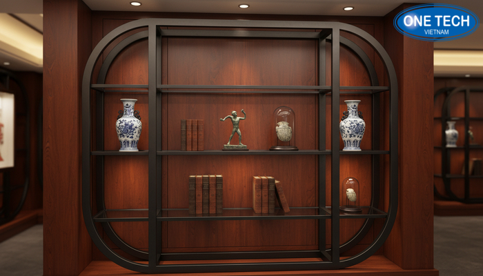 Mẫu kệ trưng bày đồ cổ 04 Mẫu kệ trưng bày đồ cổ 04, gợi ý ứng dụng và kích thước