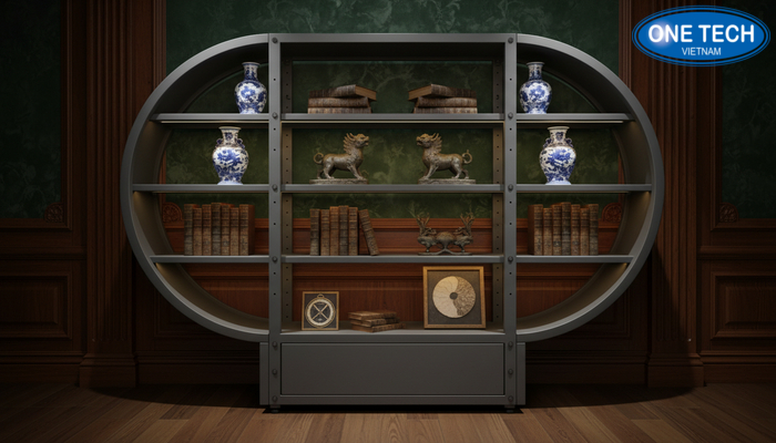 Mẫu kệ trưng bày đồ cổ 06 Mẫu kệ trưng bày đồ cổ 06, gợi ý ứng dụng và kích thước