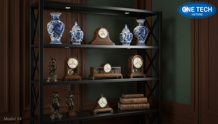 Mẫu kệ trưng bày đồ cổ 14 Mẫu kệ trưng bày đồ cổ 14, gợi ý ứng dụng và kích thước