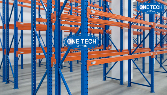 Cấu tạo kệ selective chi tiết Sơ đồ cấu tạo kệ selective gồm khung trụ, beam, giằng và phụ kiện