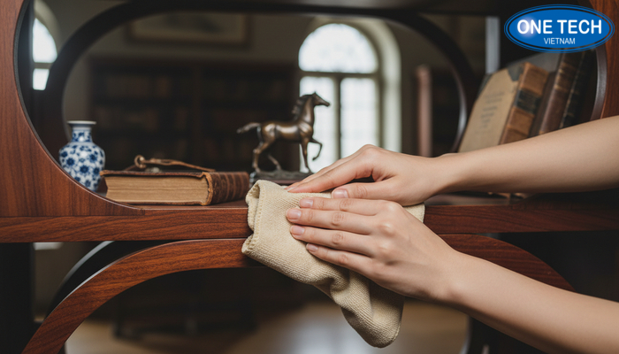 Vệ sinh kệ gỗ trưng bày đồ cổ Các bước vệ sinh kệ gỗ tự nhiên dùng cho kệ trưng bày đồ cổ