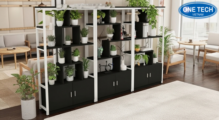 Kệ trưng bày cây cảnh cho quán cafe tạo góc check in xanh