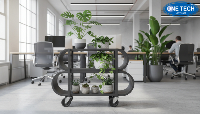 Kệ trưng bày cây cảnh có bánh xe dễ di chuyển