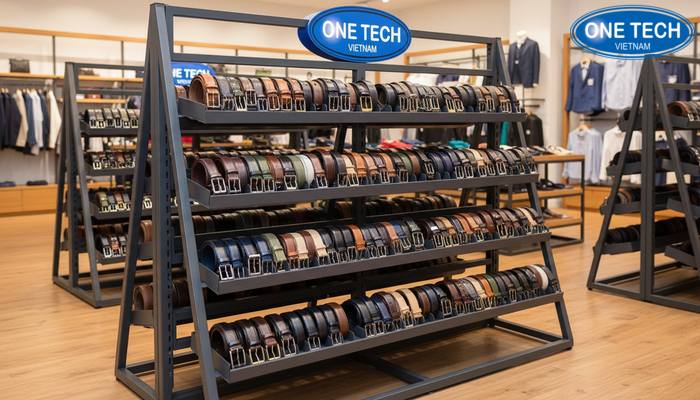 Kệ trưng bày dây nịt đa tầng có thể điều chỉnh để phù hợp số lượng mã hàng