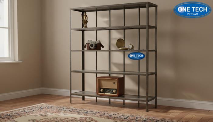 Tủ kệ vintage trưng bày đồ cổ Kệ trưng bày đồ cổ phong cách vintage giả cổ