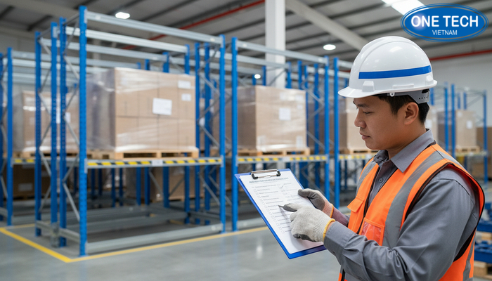 Checklist kiểm tra an toàn vận hành kệ đẩy lùi trong kho