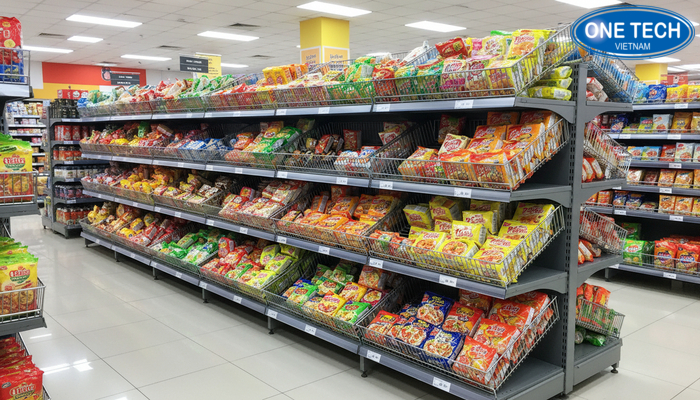 Các mẫu kệ rổ mì tiêu biểu với nhiều cấu hình rổ và tầng trưng bày