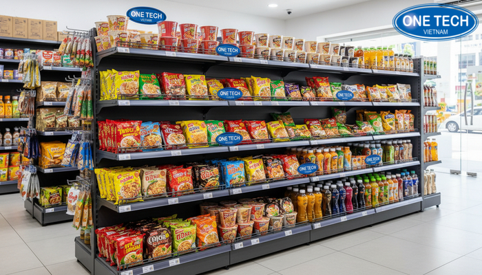 Mô hình kệ rổ mì thiết kế hiện đại, tối ưu trưng bày và di chuyển