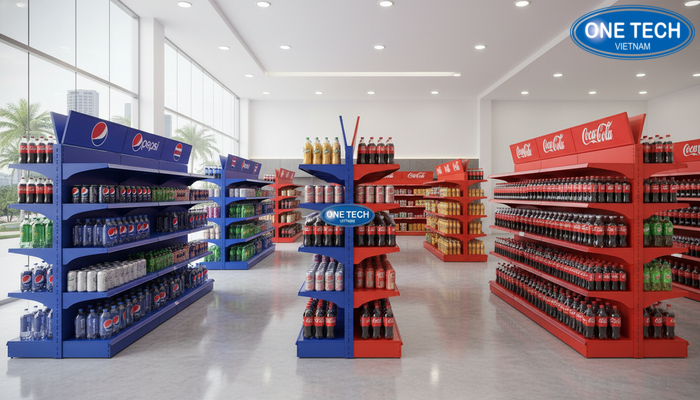 Showroom OneTech Kệ siêu thị Đà Nẵng Showroom trưng bày mẫu kệ tại Kệ siêu thị Đà Nẵng