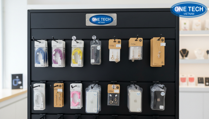 So sánh các loại kệ móc treo phụ kiện phổ biến So sánh kệ khung lưới treo phụ kiện và kệ treo tường