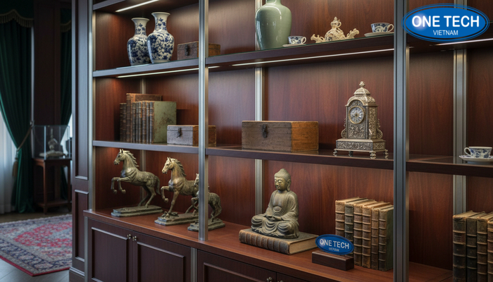 Chọn kích thước kệ trưng bày đồ cổ So sánh kích thước kệ trưng bày đồ cổ với hiện vật tương ứng