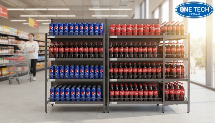 Kệ quảng cáo Pepsi, Coca tại Đà Nẵng Hình ảnh thực tế kệ quảng cáo Pepsi, Coca tại điểm bán Đà Nẵng