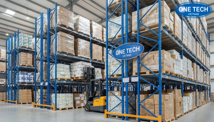 Ví dụ thực tế kho sử dụng kệ Push Back để tăng sức chứa pallet