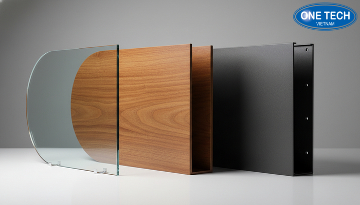 Tiêu chí chọn kệ trưng bày cúp theo chất liệu So sánh chất liệu kính cường lực, gỗ phủ bảo vệ, khung thép sơn tĩnh điện