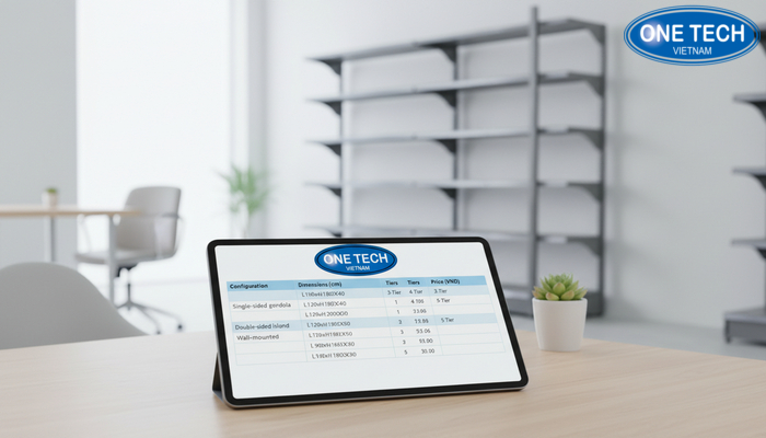 Bảng giá kệ tạp hóa cập nhật theo kích thước và số tầng