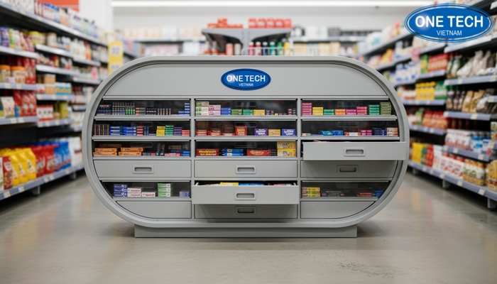 Kệ ngăn kéo đa năng trưng bày và lưu trữ hàng nhỏ trong tạp hóa