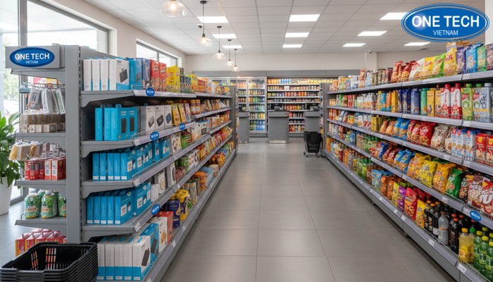 Tổng quan bố trí kệ trưng bày hàng tạp hóa trong cửa hàng