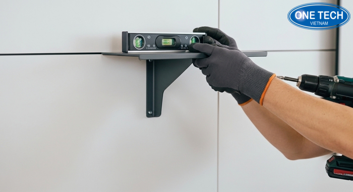 Lắp đặt kệ treo tường loa Minh họa lắp đặt kệ treo tường loa đúng kỹ thuật