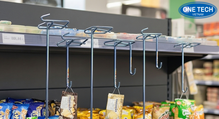 Móc treo phụ kiện lắp trên kệ trưng bày cửa hàng tạp hóa