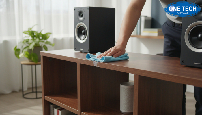 Vệ sinh kệ gỗ MDF Minh họa vệ sinh kệ gỗ MDF đúng cách