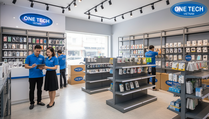 Quy trình mua kệ trưng bày phụ kiện điện thoại từ tư vấn đến giao lắp