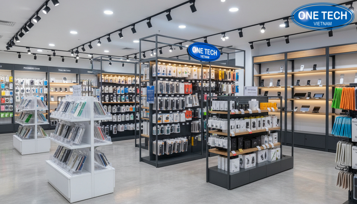 Tiêu chí chọn kệ trưng bày phụ kiện điện thoại theo diện tích và nhóm sản phẩm